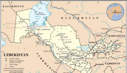 Узбекистан карта